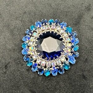 Juliana D&E Stunning Blue Crystal Brooch